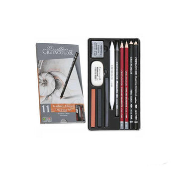 Cretacolor Teachers Choice Graphite - Charcoal - Drawing Pencil Set Of 11 Pcs The Stationers
